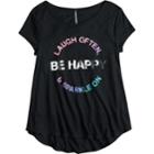 Girls 7-16 & Plus Size So&reg; Ruched Back Graphic Tee, Size: 18 1/2, Black