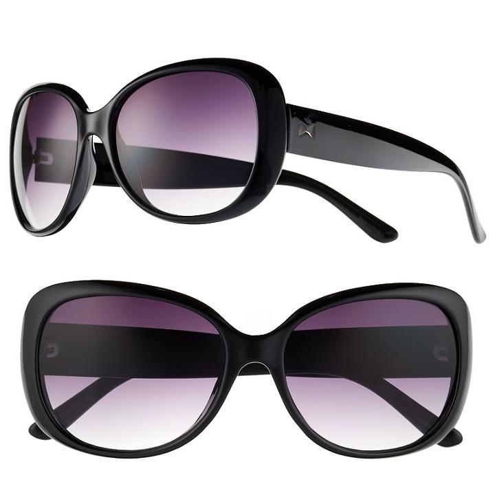 Lc Lauren Conrad Belay Retro Square Wrap Sunglasses - Women, Women's, Black