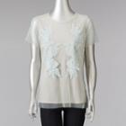 Women's Simply Vera Vera Wang Floral Mesh Tee, Size: Large, Green