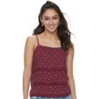 Juniors' Mudd&reg; Crochet-trim Tank, Teens, Size: Medium, Dark Red