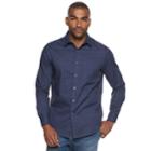 Men's Apt. 9&reg; Stretch No-iron Woven Button-down Shirt, Size: Large, Dark Blue