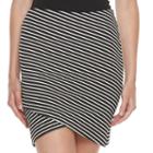 Juniors' So&reg; Striped Cross Front Skirt, Girl's, Size: Small, Black