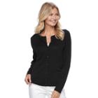 Women's Croft & Barrow&reg; Essential Cardigan, Size: Small, Black