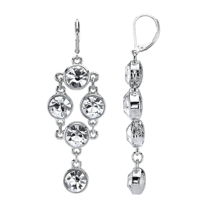 1928 Crystal Chandelier Earrings, Girl's, Grey