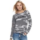 Juniors' Awake Camo Not Today Graphic Top, Teens, Size: Xs, Med Grey