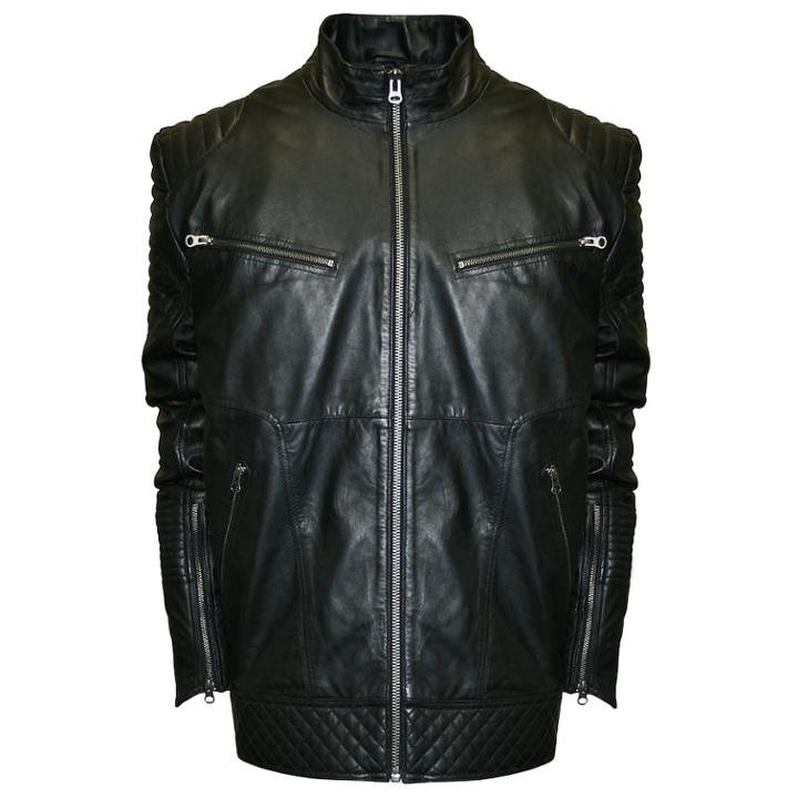 Men's Franchise Club Raw X Lambskin Leather Moto Jacket, Size: Xxl, Black