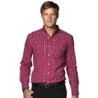 Men's Chaps Linear Plaid Button-down Shirt, Size: Large, Red