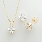 Renaissance Collection 1 1/2-ct. T.w. Necklace And Earring Set - Made With Swarovski Zirconia, Women's, White