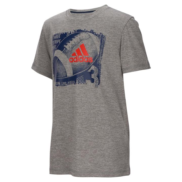 Boys 8-20 Adidas Football Tee, Size: Large, Dark Grey