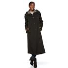 Women's Gallery Long Rain Coat, Size: Xl, Black