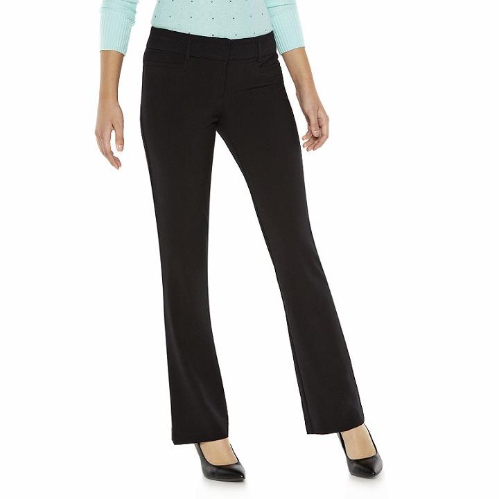 Juniors' Candie's&reg; Audrey Slimming Bootcut Pants, Girl's, Size: 3, Black
