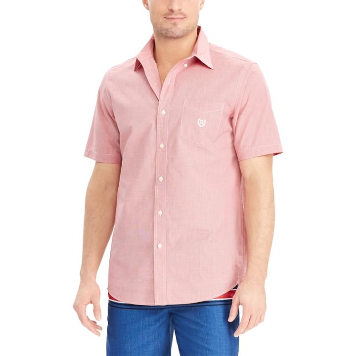 Big & Tall Chaps Classic-fit Easy-care Woven Button-down Shirt, Men's, Size: L Tall, Red