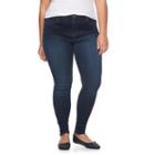 Juniors' Plus Size Mudd&reg; High-waisted Sateen Denim Jeggings, Teens, Size: 24 W, Dark Blue