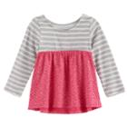 Baby Girl Jumping Beans&reg; Print Long-sleeve Babydoll Tunic, Size: 18 Months, Pink