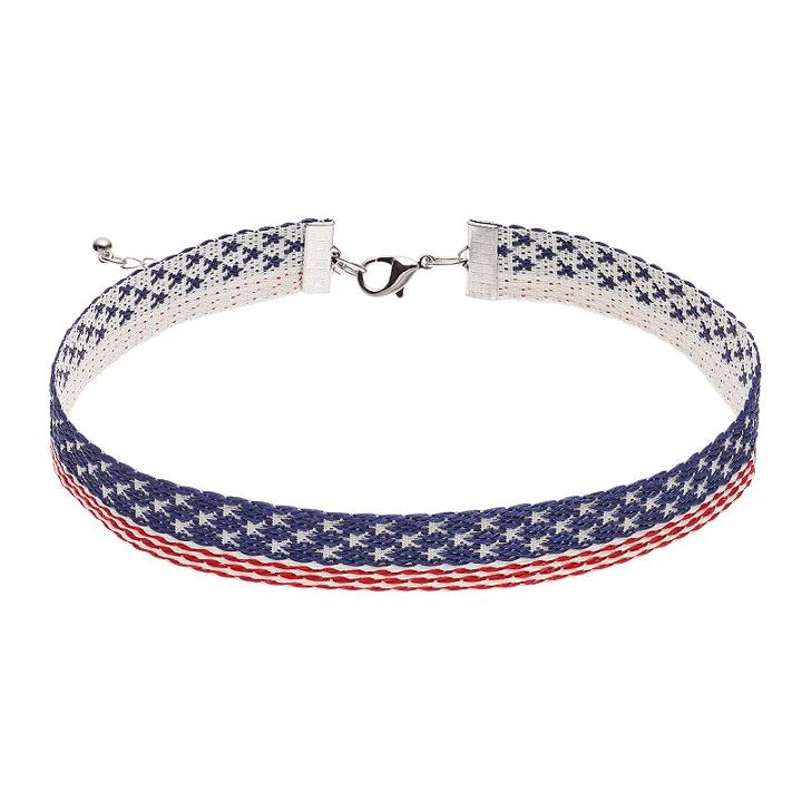 American Flag Choker Necklace, Women's, Multicolor