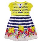 Toddler Girl Nannette Lace Cardigan & Poplin Striped Flower Dress, Size: 3t, White Oth