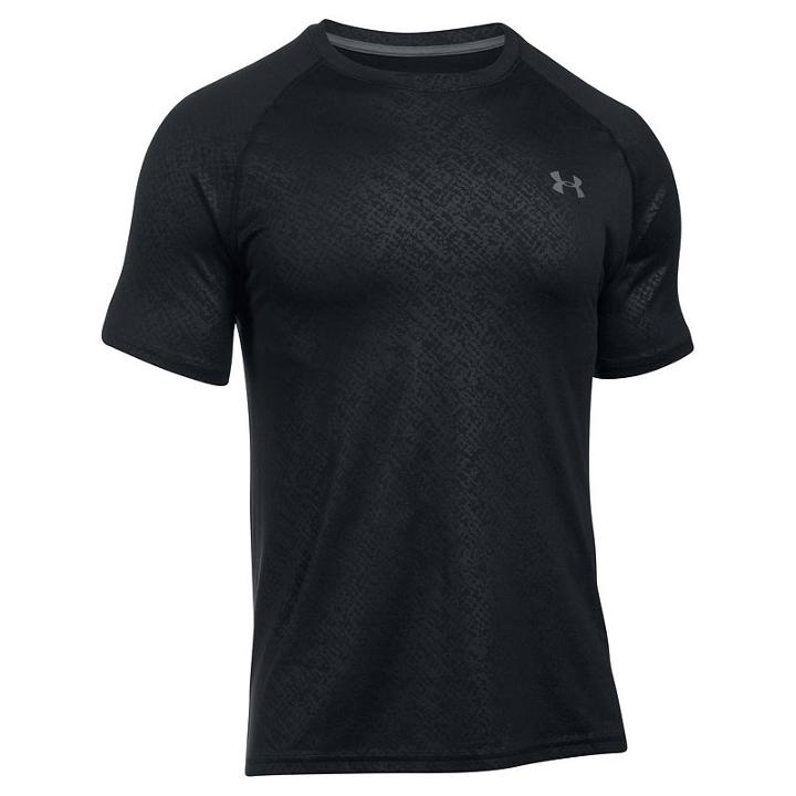 Men's Under Armour Tech Embossed Tee, Size: Medium, Black