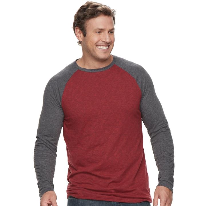 Big & Tall Urban Pipeline&reg; Awesomely Soft Ultimate Regular-fit Raglan Tee, Men's, Size: L Tall, Med Red