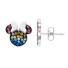 Minnie Mouse Sterling Silver Crystal Stud Earrings, Women's, Blue