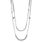 Simply Vera Vera Wang Starburst & Simulated Pearl Long Necklace, Women's, White
