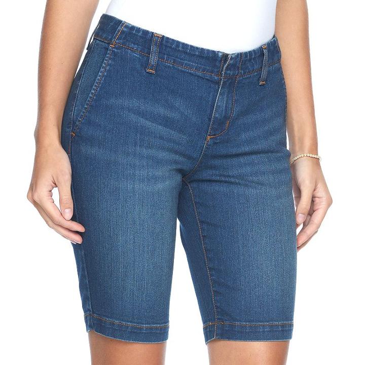 Women's Apt. 9&reg; Bermuda Jean Shorts, Size: 14, Med Blue