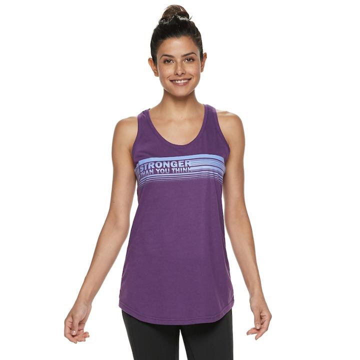Women's Tek Gear&reg; Graphic Racerback Tank, Size: Small, Drk Purple