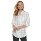 Women's Apt. 9&reg; Poplin Shirt, Size: Xxl, Black