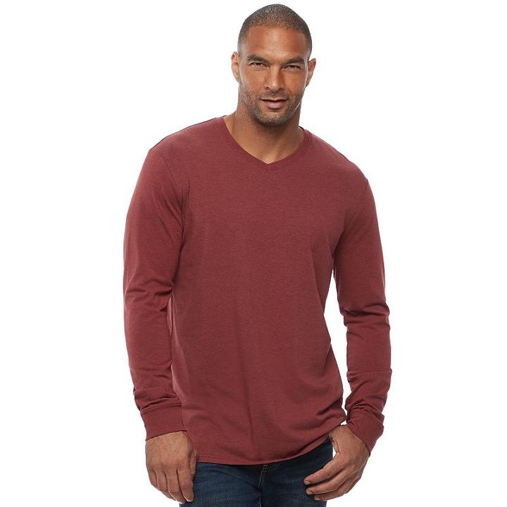 Big & Tall Sonoma Goods For Life&trade; Flexwear V-neck Tee, Men's, Size: Xl Tall, Med Red