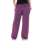 Plus Size White Mark Solid Palazzo Pants, Women's, Size: 1xl, Purple