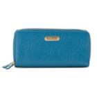 Buxton Rose Garden Double-zip Leather Clutch, Women's, Blue