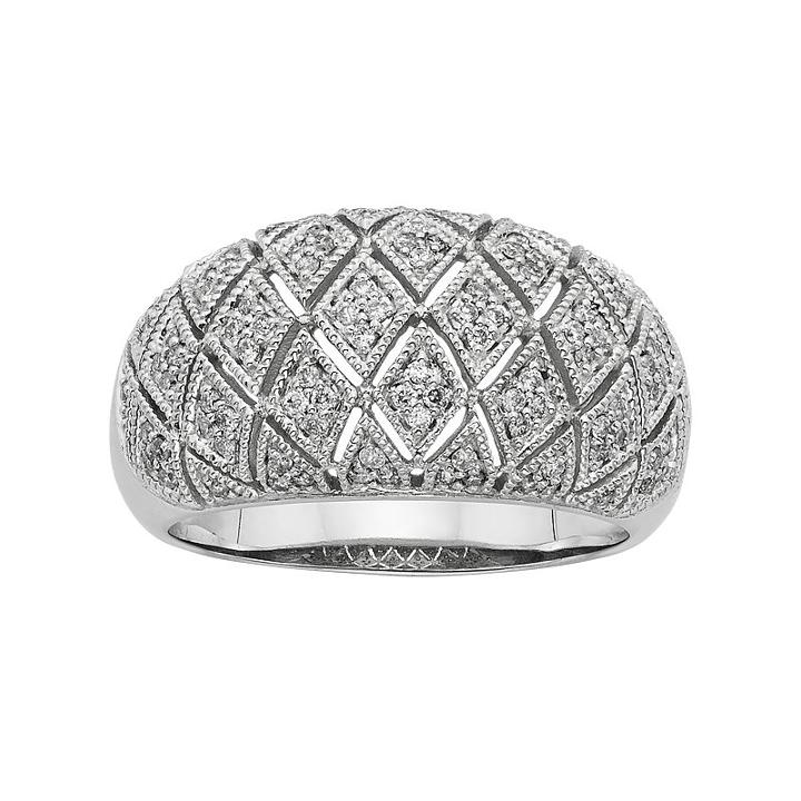 3/8 Carat T.w. Igl Certified Diamond 14k White Gold Art Deco Wedding Ring, Women's, Size: 7