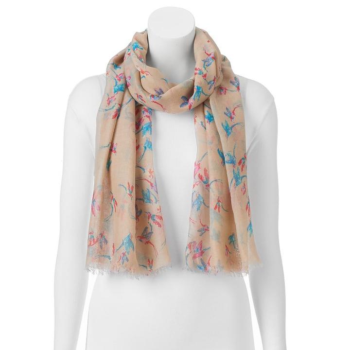 Manhattan Accessories Co. Bird Oblong Scarf, Women's, Dark Beige