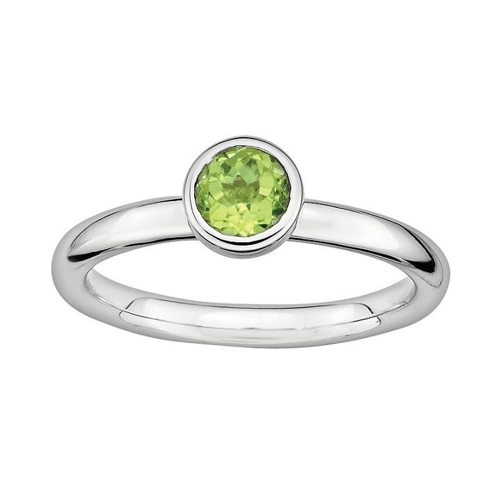 Stacks And Stones Sterling Sterling Silver Peridot Stack Ring, Women's, Size: 9, Grey