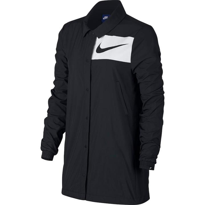 Women's Nike Sportswear Swoosh Snap Front Jacket, Size: Large, Grey (charcoal)