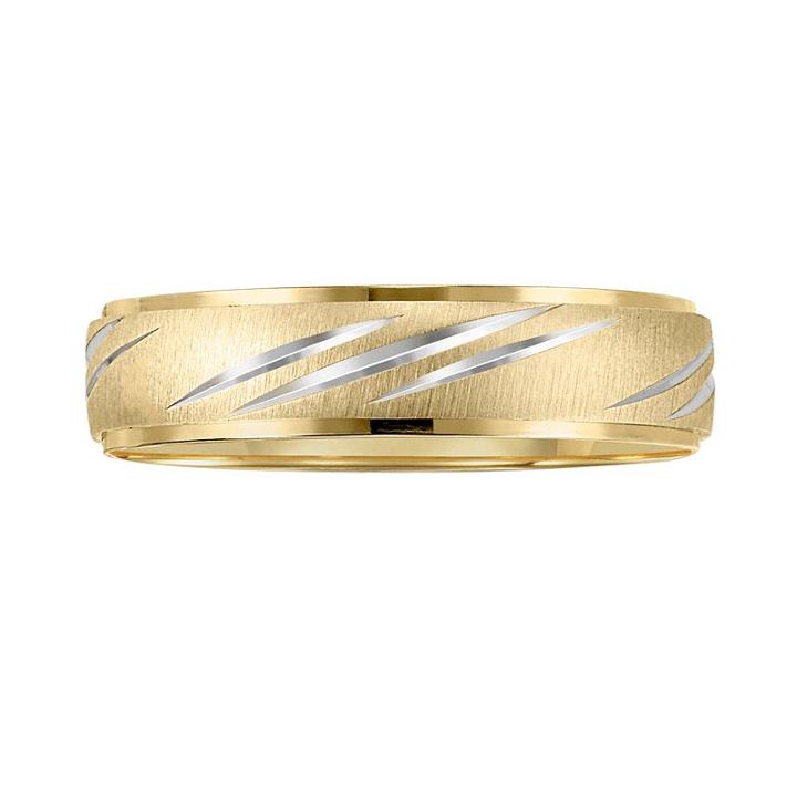 Cherish Always 10k Gold Two Tone Wedding Band - Men, Size: 12, Multicolor