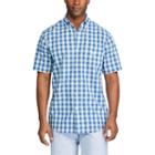 Men's Chaps Classic-fit Plaid Poplin Easy-care Button-down Shirt, Size: Medium, Blue