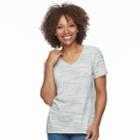 Petite Croft & Barrow&reg; V-neck Tee, Women's, Size: L Petite, Med Grey