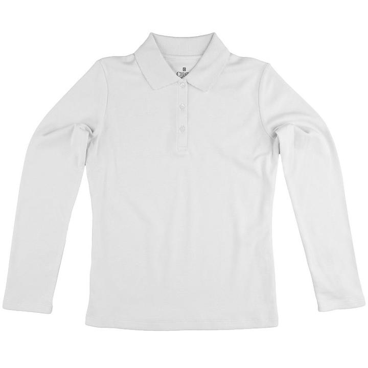Girls 4-16 Chaps School Uniform Polo Shirt, Girl's, Size: 6, White
