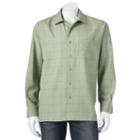 Men's Batik Bay Grid Easy-care Casual Button-down Shirt, Size: Medium, Green Oth