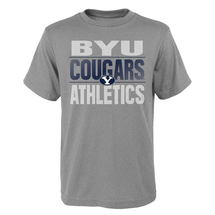 Boys' 4-18 Byu Cougars Light Streaks Tee, Size: 8-10, Grey