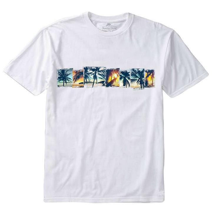 Men's Newport Blue Graphic Tee, Size: Large, White Oth