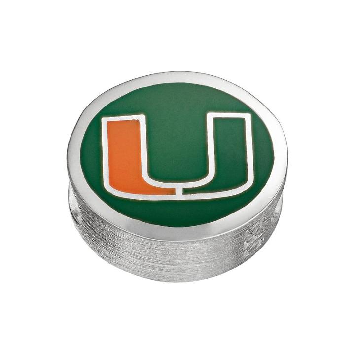 Fiora Sterling Silver Miami Hurricanes Bead, Women's, Multicolor