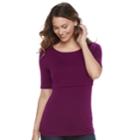 Maternity A:glow Empire Popover Nursing Top, Women's, Size: L-mat, Purple