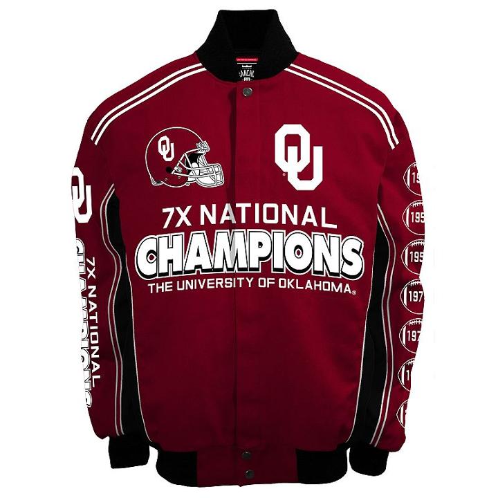 Men's Franchise Club Oklahoma Sooners Commemorative Varsity Jacket, Size: Small, Red