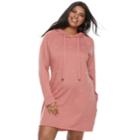 Juniors' Plus Size Almost Famous Simulated Pearl Hooded Dress, Teens, Size: 2xl, Orange