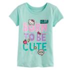 Girls 7-16 Hello Kitty&reg; Born To Be Cute Glitter Graphic Tee, Size: Medium, Lt Green