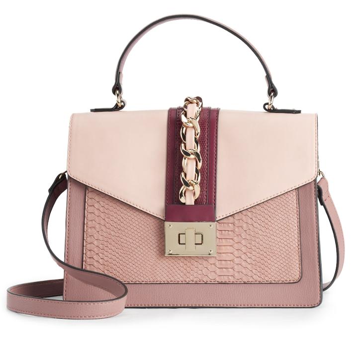 Apt. 9&reg; Lexi Chain-link Satchel, Women's, Pink (mauve)