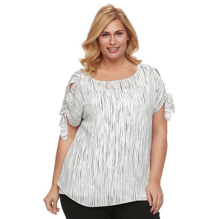 Plus Size Apt. 9&reg; Cold-shoulder High-low Top, Women's, Size: 1xl, White