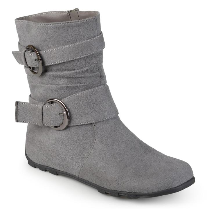 Journee Katty Girls' Midcalf Boots, Size: 9 T, Grey
