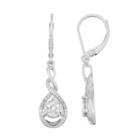 Sterling Silver 1/10 Carat T.w. Diamond Teardrop Earrings, Women's, White